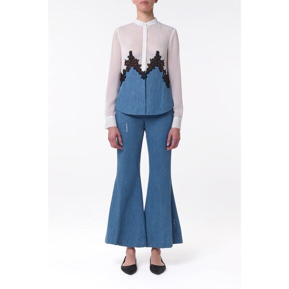 Gabriela Hearst Marsh Flare Pant in Blue Denim 42 US 6 - Picture 1 of 6